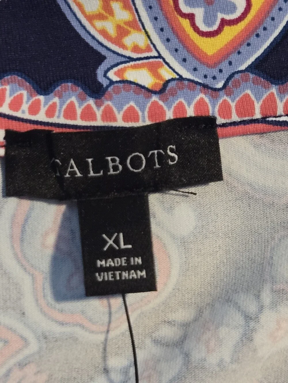 Talbots Womens Intricate Paisley Print Effortless Jersey Shift Dress XL